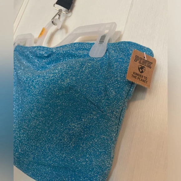 PINK Shimmer Bandeau Bikini Top - Picture 2 of 8